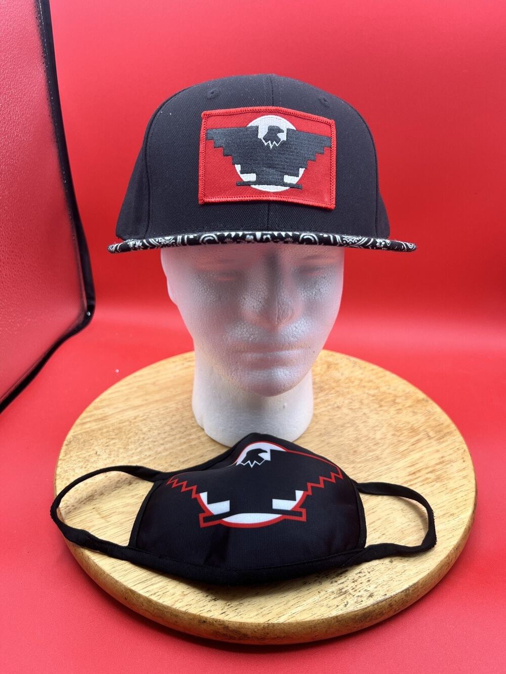 Decky Snapback Hat Black Face Mask Included Adjustable Cap UFW